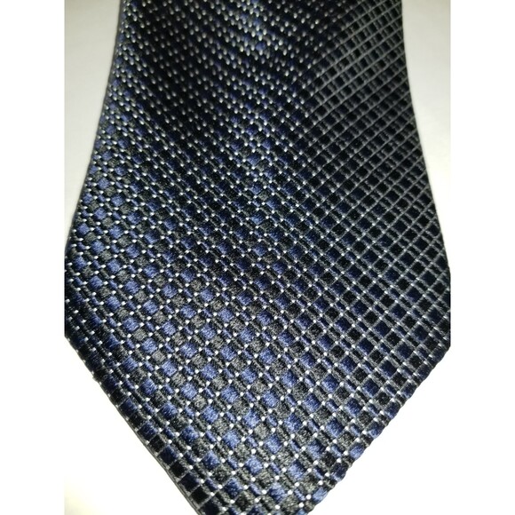 Donald J Trump Signature Collection Neck Tie Blue Black Stripe in Woven Pattern